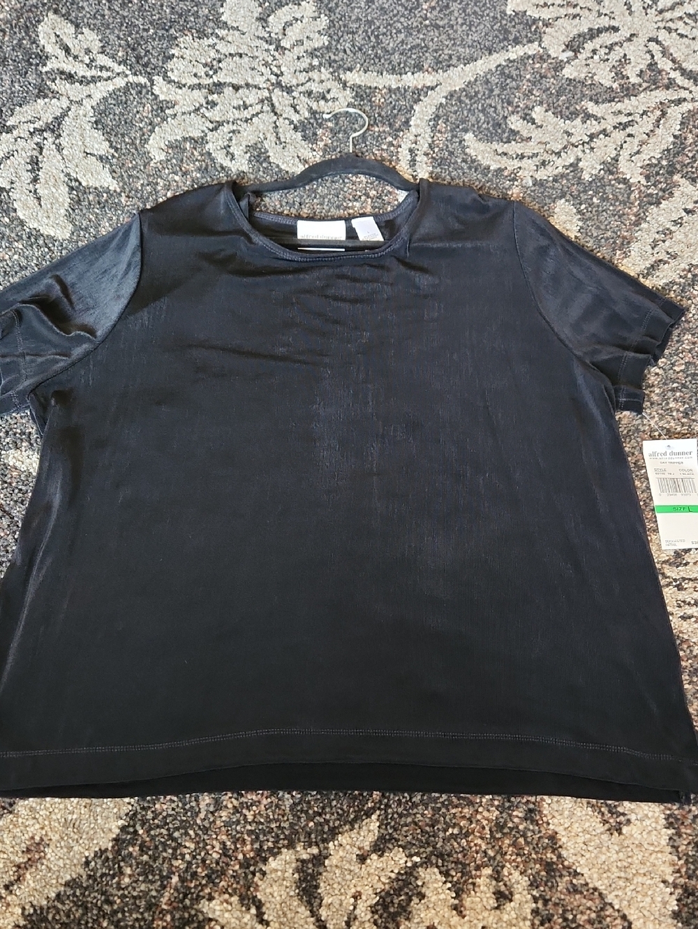 Alfred Dunner Black Short Sleeve Top